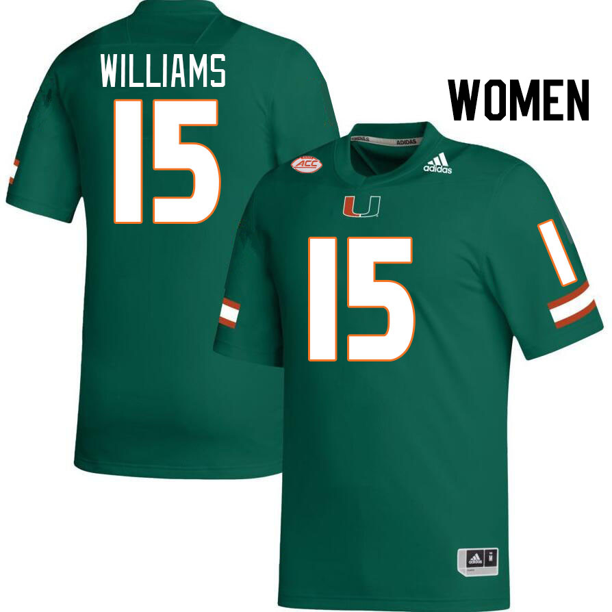 Women #15 Markeith Williams Miami Hurricanes College Football Jerseys Stitched-Green - Click Image to Close